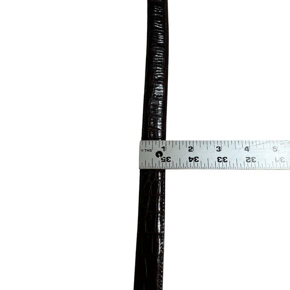 Vintage Brighton Brown Croc-Embossed Leather Belt With Ornate Silver Buckle  Men - Picture 9 of 12
